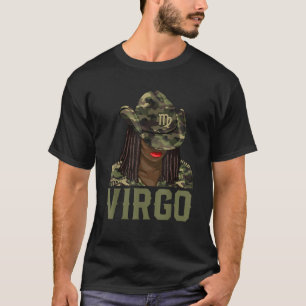 T-shirt Virgo Western Black Cowgirl Camo Africain Américai