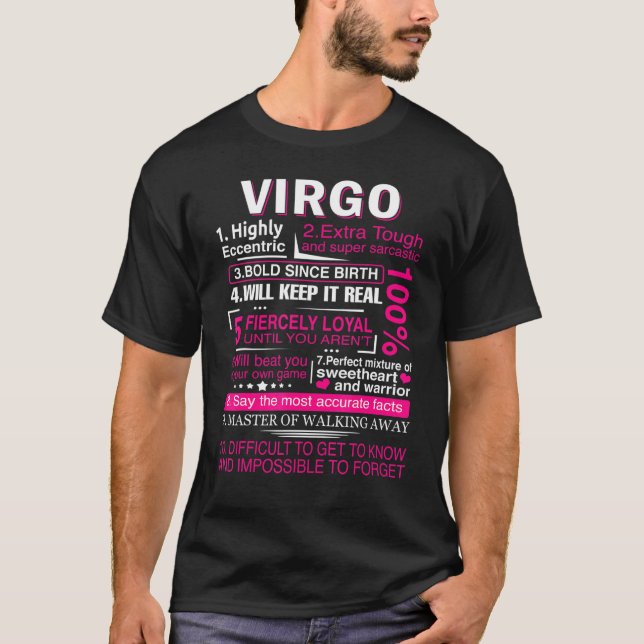 T-shirt Virgo Zodiac Anniversaire Filles Hommes Dit Virgo  (Devant)
