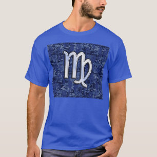 T-shirt Virgo Zodiac Connexion Camouflage numérique bleu