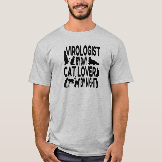 T-shirt Virologiste Amoureux des chats (Devant)