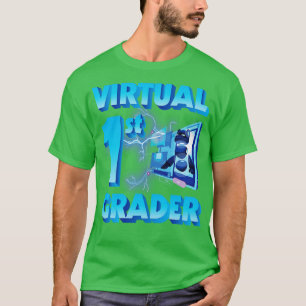T-shirt Virtual 1st Grader Enseignant Étudiant Heureux Ret