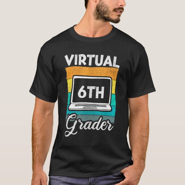 T-shirt Virtual 6e année Retour à l'école Enseignement pre (Devant)