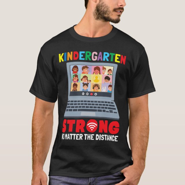 T-shirt Virtual Kindergarten Fun 100 jours d'enseignement  (Devant)