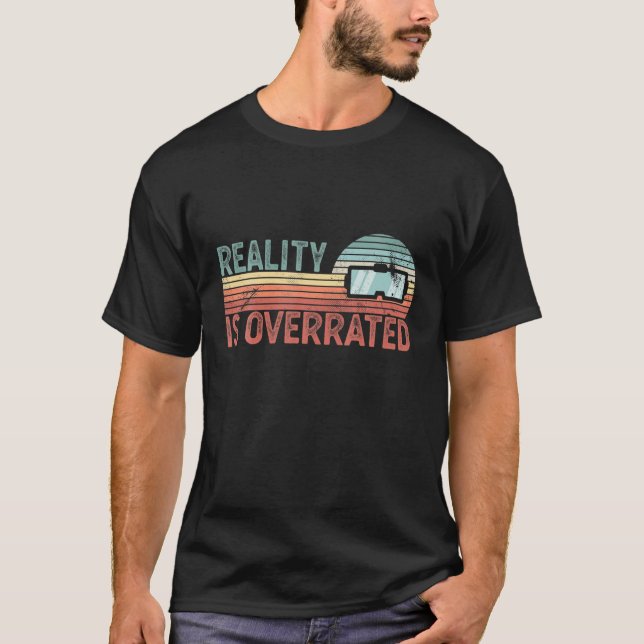 T-shirt Virtual Reality Funny VR Retro Sunset Gift Gaming (Devant)