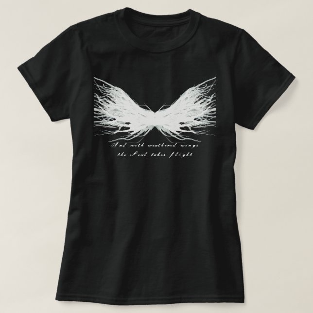 T-shirt Virtues Abstract White Wings Alcohol Ink Art (Design devant)