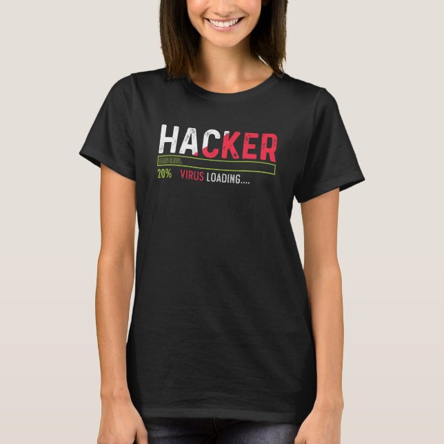 T-shirt Virus Hacker Chargement Nerd Ou Geek (Devant)