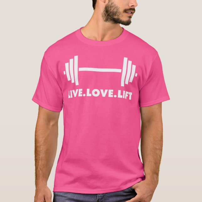 T-shirt Vis. Amour. Ascenseur. Barbell Poids Bodybuil (Devant)