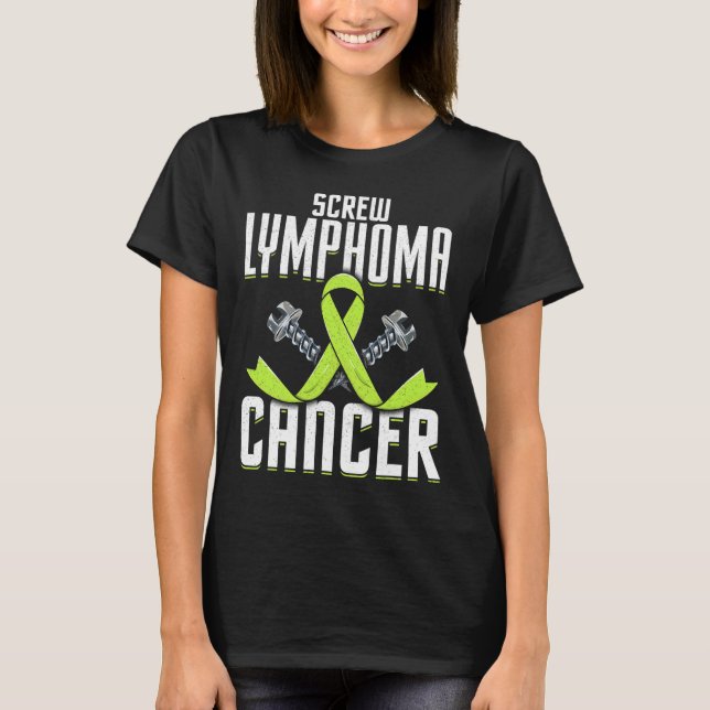 T-shirt Vis Lymphome Cancer Lime Sensibilisation Ruban Com (Devant)