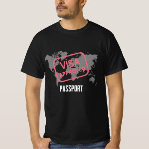 T-shirt Visa Passeport Approuvé Déjà Aventure Voyage