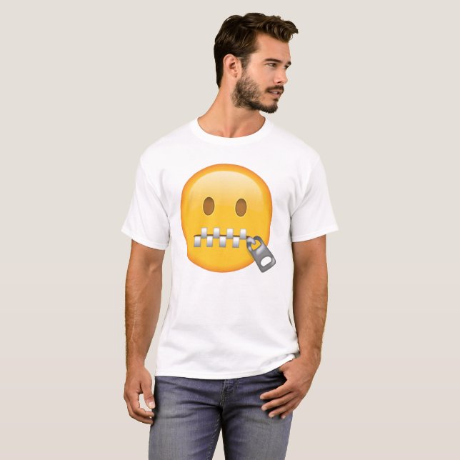 T-shirt Visage à bouche zippée - Emoji (Devant entier)