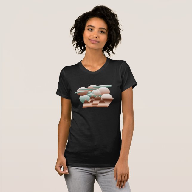 T-shirt Visage Alien dans l'art spatial abstrait (Devant entier)