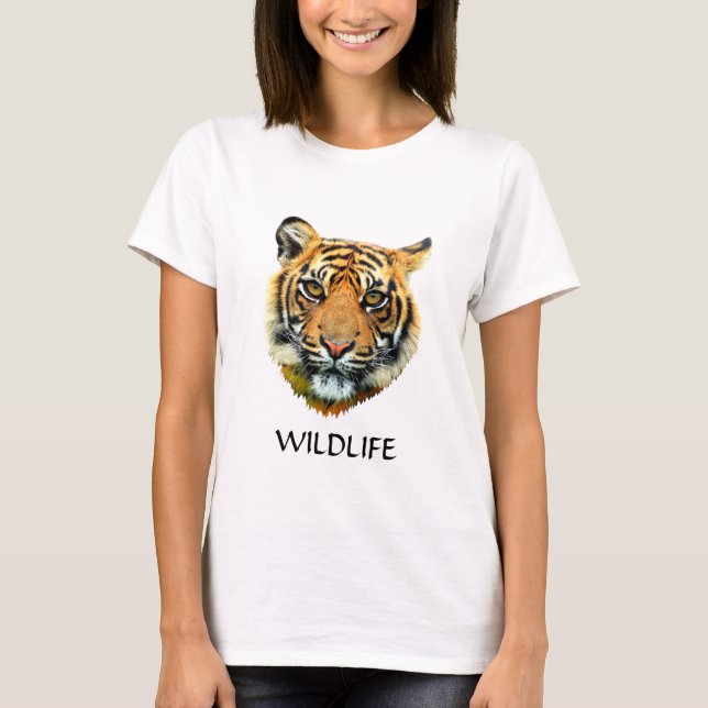 T-shirt Visage animal sauvage de tigre (Devant)