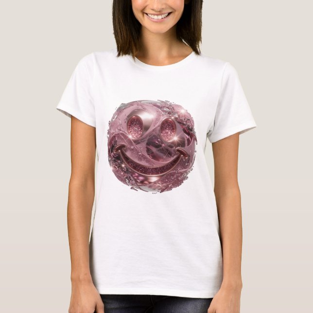 T-shirt Visage Argent Souriant en Gras Design (Devant)