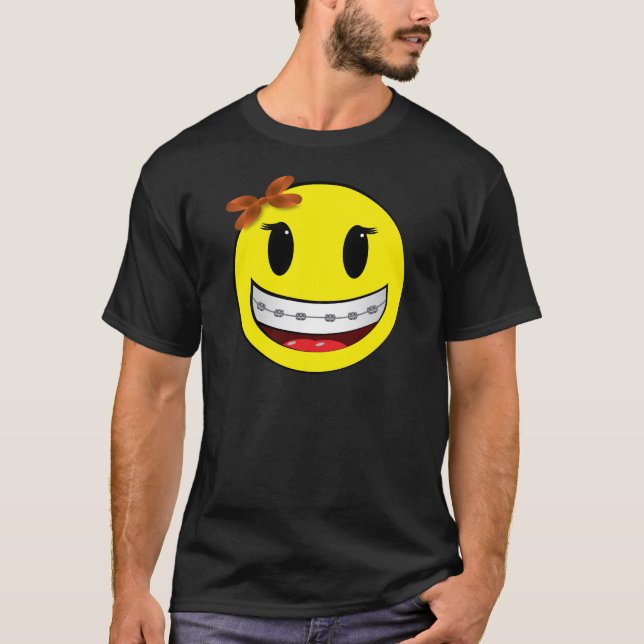 T-shirt visage avec des croisillons - fille (Devant)