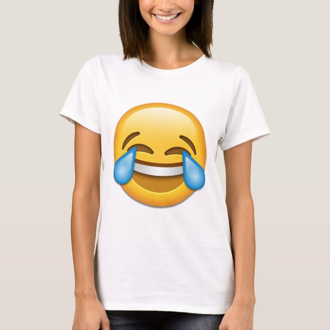 T-shirt Visage avec des larmes d'emoji de joie (Devant)