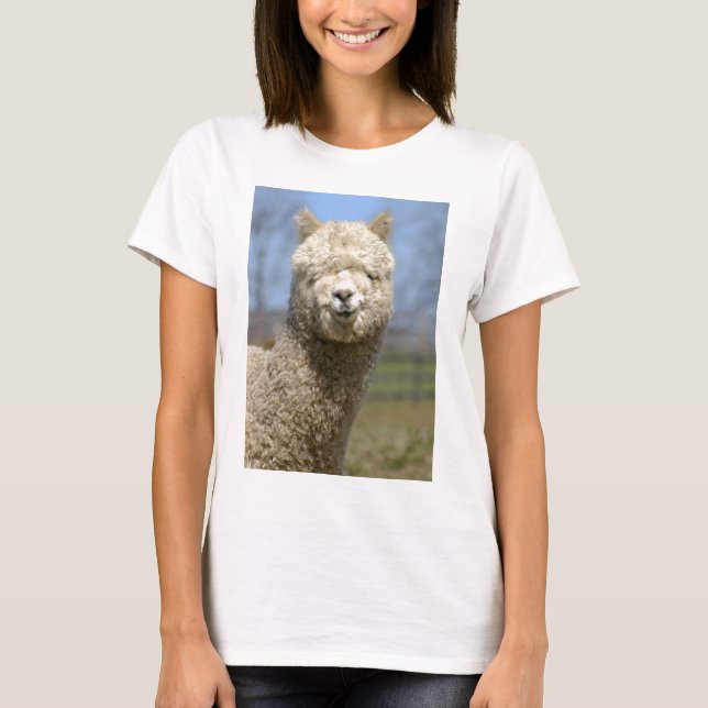 T-shirt Visage blanc brouillé d'alpaga (Devant)