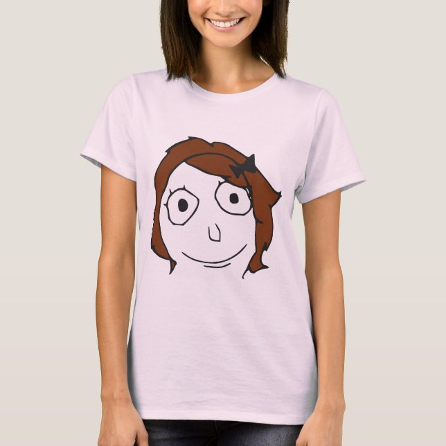 T-shirt Visage Brown Meme de rage de cheveux de Derpina (Devant)