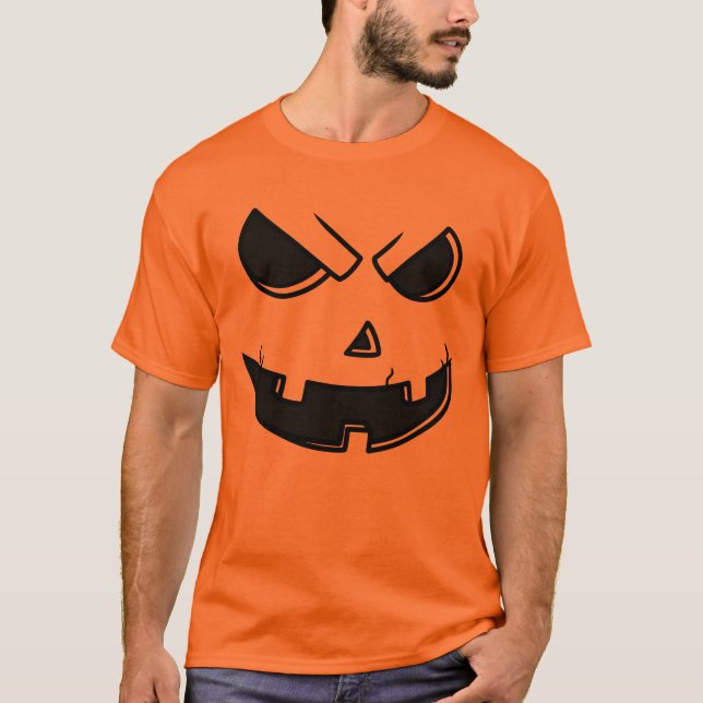 T-shirt visage Citrouille Halloween Jack-o'-lanter (Devant)