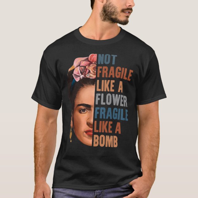 T-shirt visage comme une fleur Frida Kahlo peintre art pou (Devant)