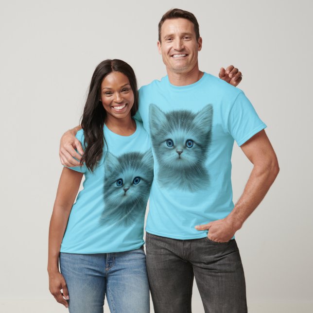 T-Shirt Visage Cute Blue-Eyed Kitten - Chat adorab (Unisexe)