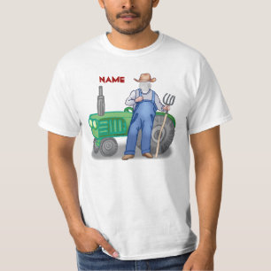 T-shirt visage d'agriculteur au tracteur