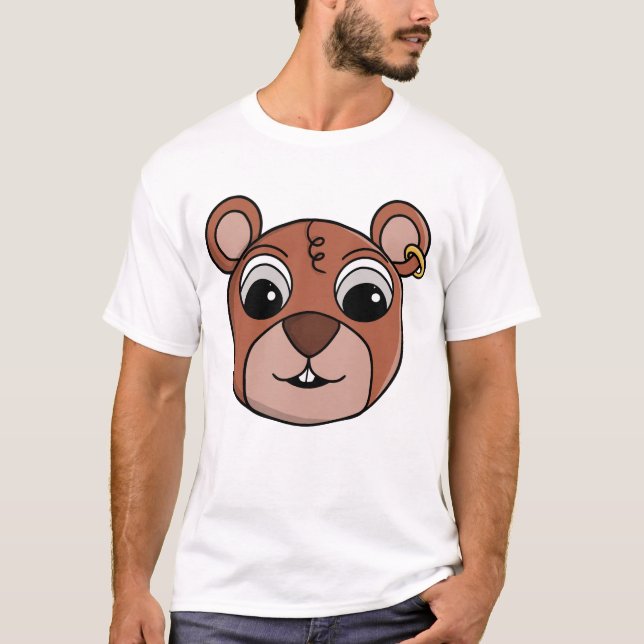 T-shirt Visage d'animal joyeux et espiègle (Devant)