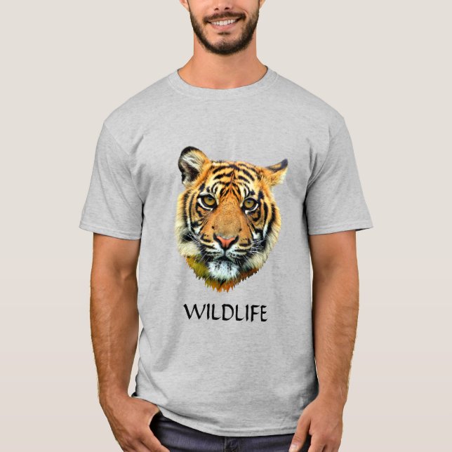 T-Shirt visage d'animal Tigre sauvage (Devant)