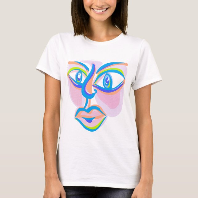 T-shirt Visage d'art moderne (Devant)