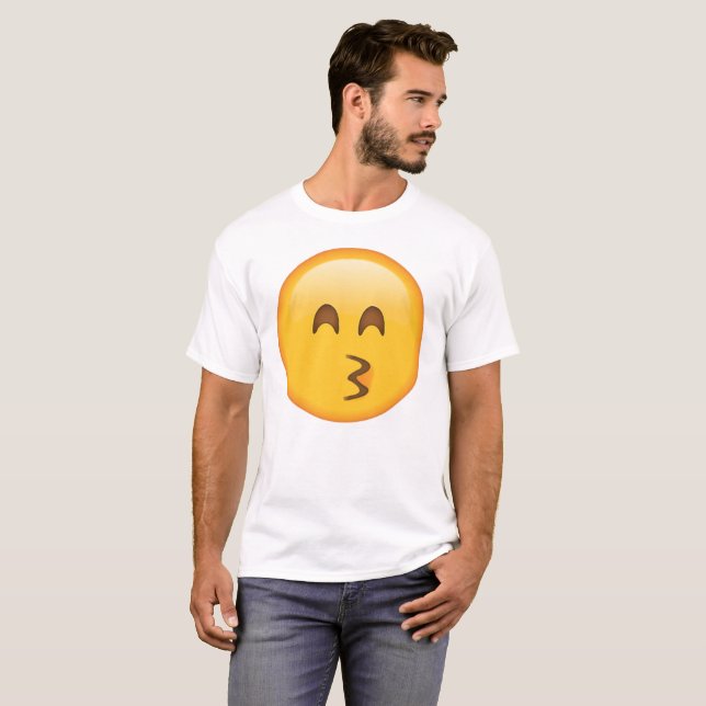 T-shirt Visage de baiser avec les yeux souriants - Emoji (Devant entier)