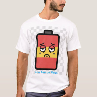 T-shirt Visage de Batterie Fatiguée Drôle