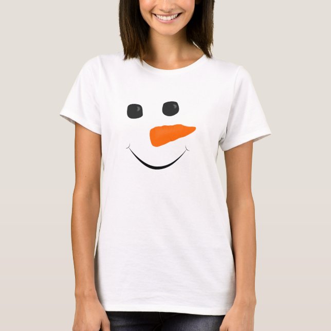 T-shirt Visage de bonhomme de neige (Devant)