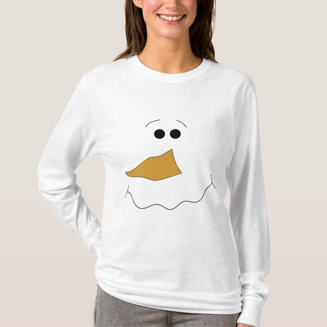 T-shirt Visage de bonhomme de neige (Devant)