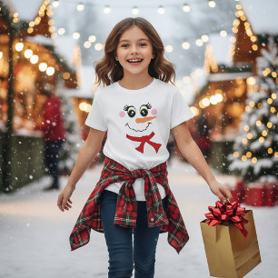 T-Shirt visage de bonhomme de neige avec châle pou