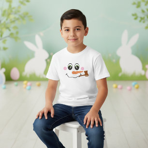 T-Shirt visage de bonhomme de neige avec pipe pour