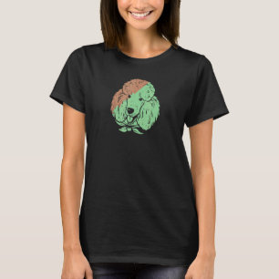 T-shirt Visage de caniche coloré Art Animal Compagnon Chie