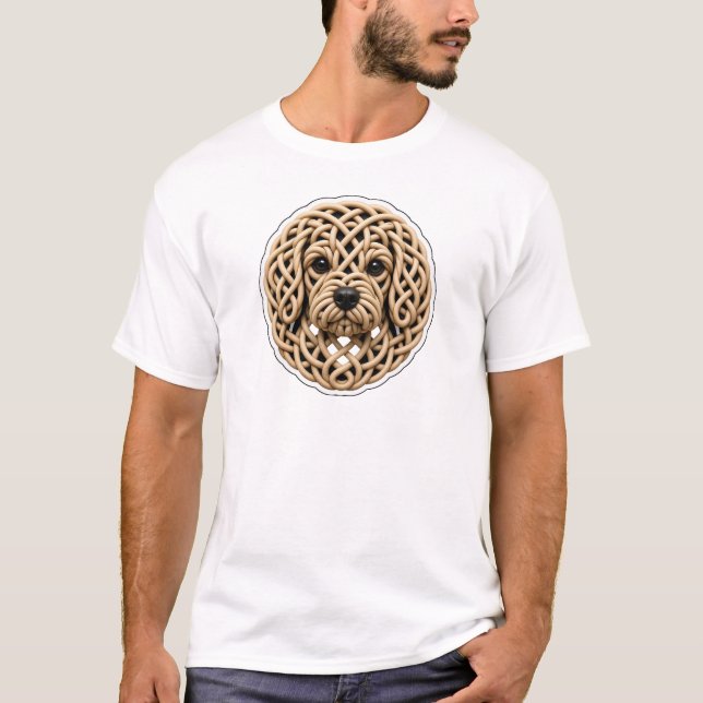 T-shirt Visage de Cavapoo en Nœud Celtique (Devant)