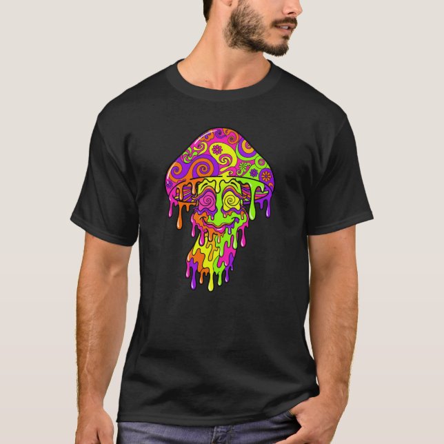 T-shirt Visage de champignon dégoulinant tripant (Devant)