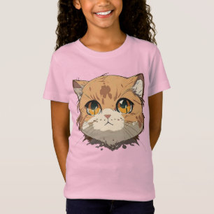 T-Shirt Visage de chat d'Anime