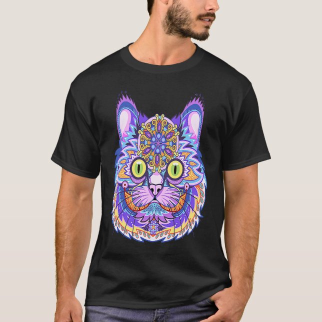 T-shirt Visage de chat Meowdy Mignon Chat Mémé  1 (Devant)