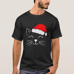 T-shirt Visage de chat mignon de Noël en costume de Père N