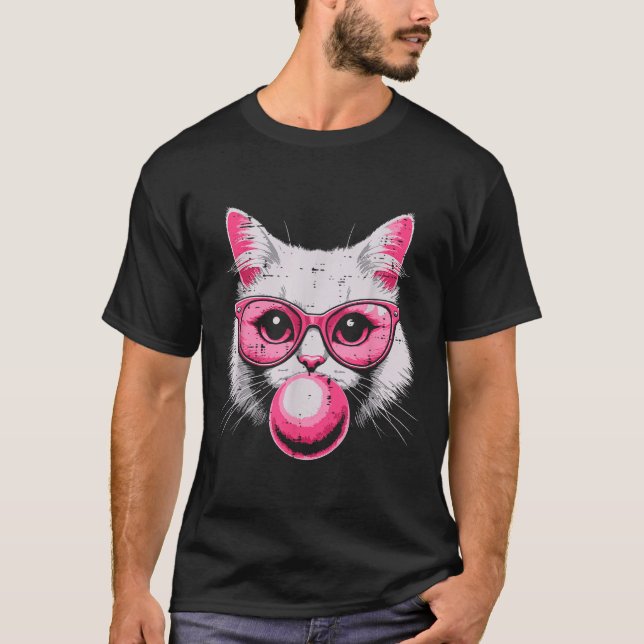 T-shirt Visage de chat Nk Gles Bubble Gum Mignon Kitty Fem (Devant)