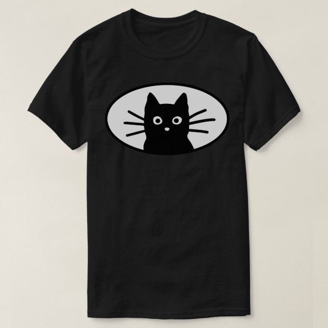 T-shirt Visage de chat noir (Design devant)