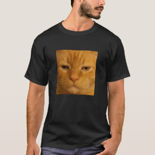 T-shirt Visage de chat orange drôle mème photo floue humou
