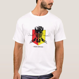 T-shirt Visage de cheval tribal en rouge et jaune