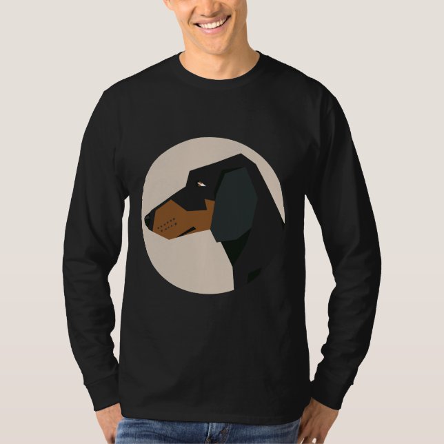 T-shirt Visage de chien Dachshund (Devant)
