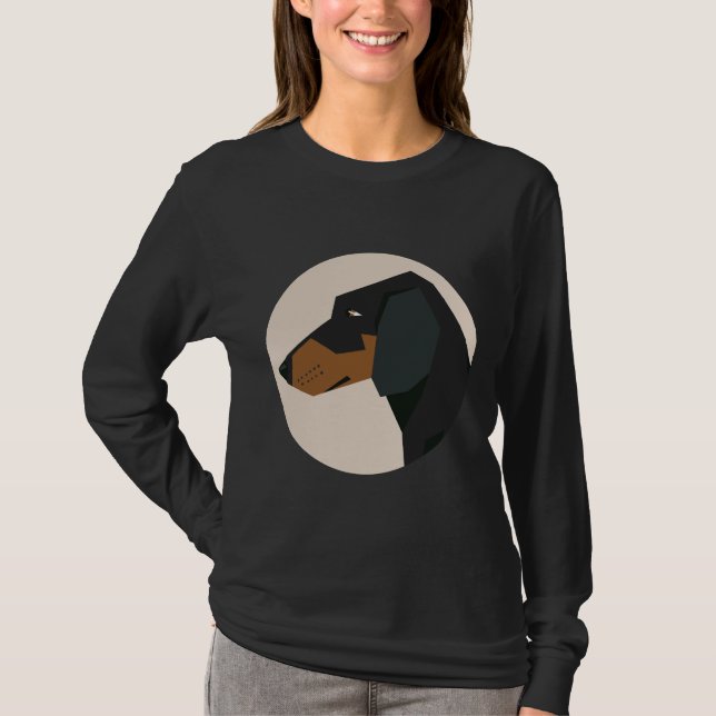 T-shirt Visage de chien Dachshund (Devant)