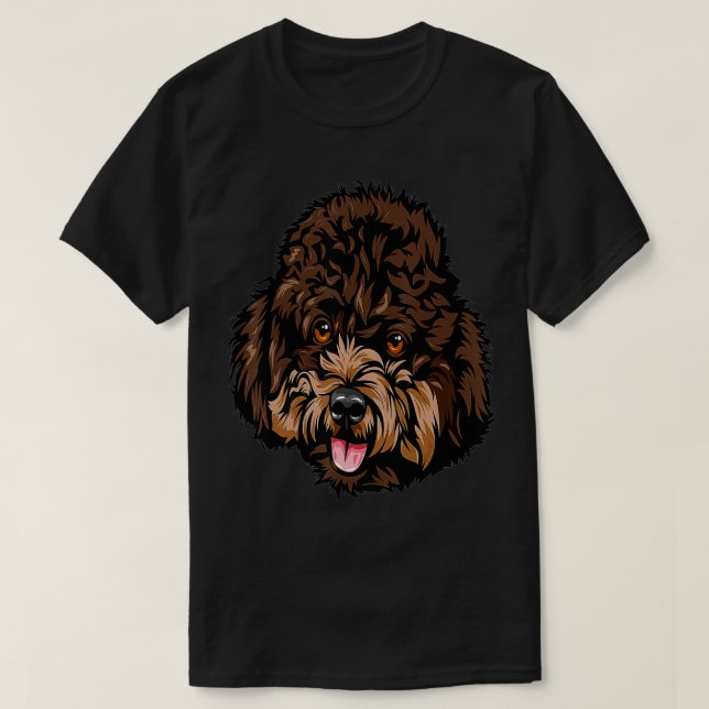 T-shirt Visage de chien de caniche cool (Design devant)