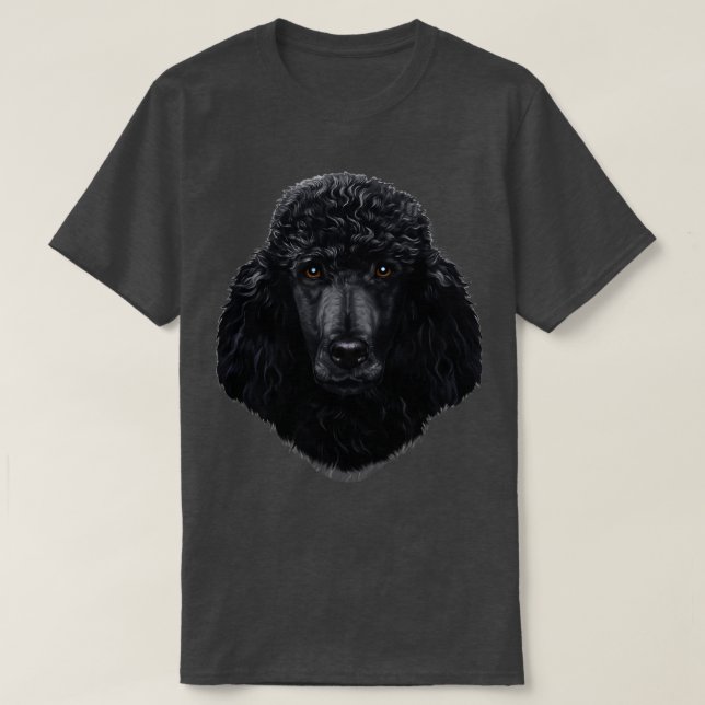 T-shirt Visage de chien de caniche noir (Design devant)