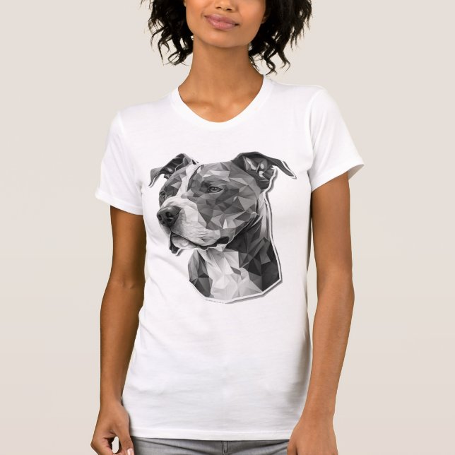 T-shirt Visage de chien Pitbull (Devant)