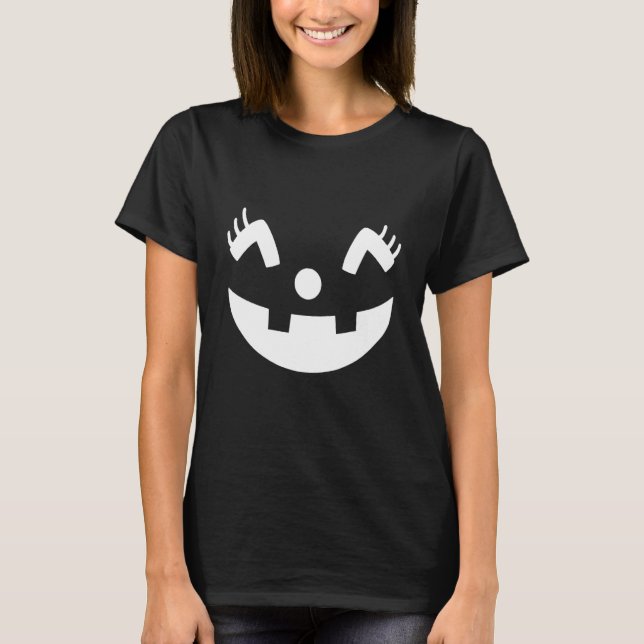 T-shirt Visage de citrouille de Jack O' Lantern mignon Hal (Devant)